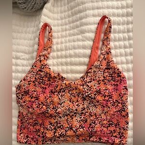 Aerie Orange Floral sports bra
